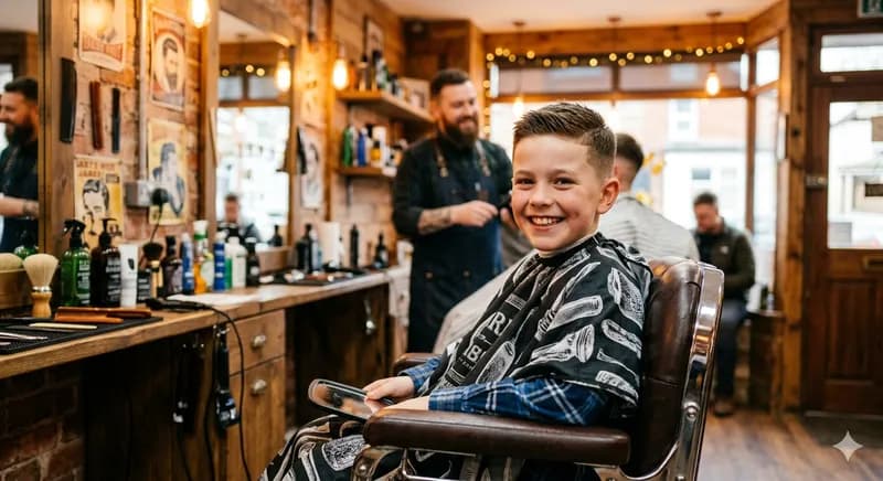 Criança a sorrir depois do corte